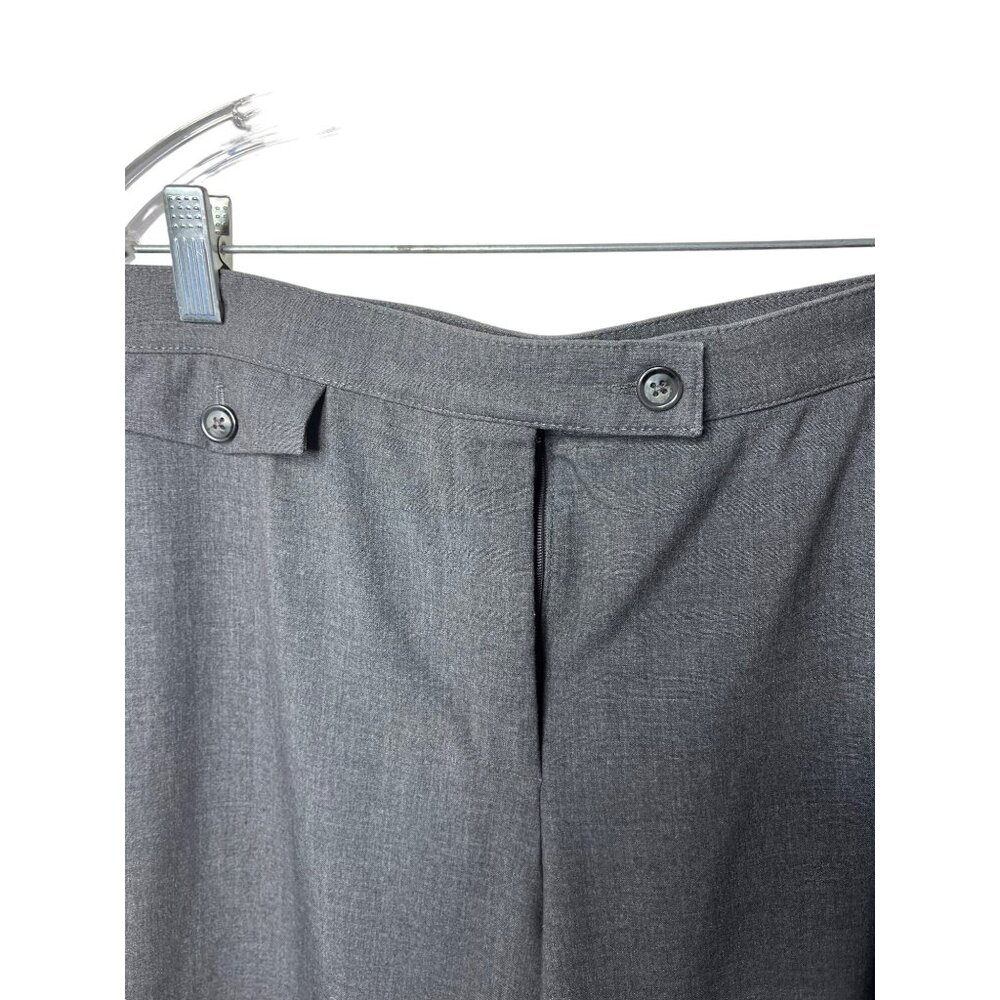 Counterparts Women's Dress Pants Size 14P Dark Grey Tummy Control Wide Leg Zip - Picture 8 of 11